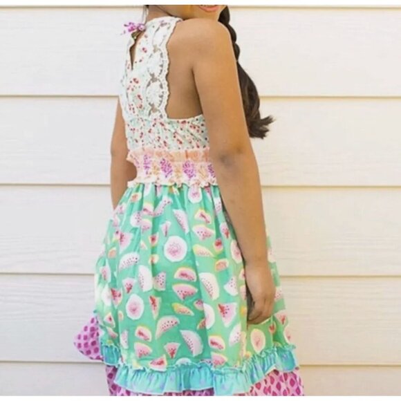 Matilda Jane Adventure begins Slice Of Life Watermelon Dress Girls Size 2 Gently - Picture 2 of 7